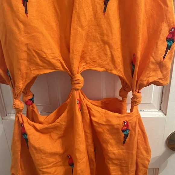 FARM Rio Orange Parrot Print Dress - Picture 9 of 13